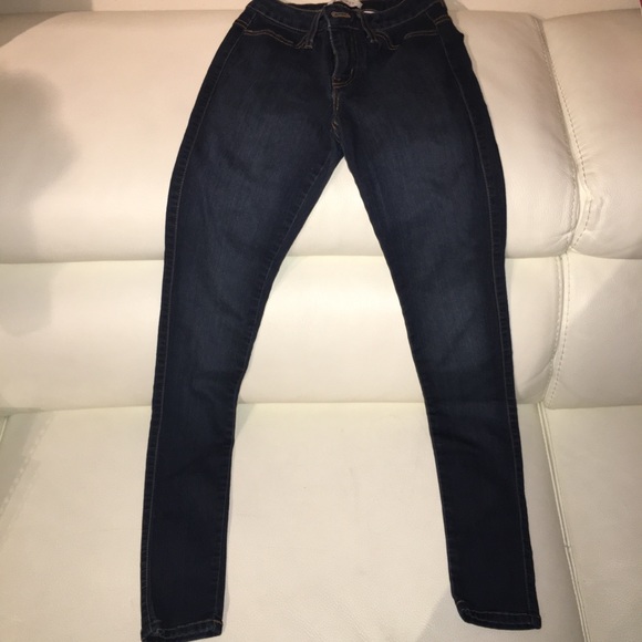 Classic Mid Rise Skinny Jeans - Dark Blue - Picture 2 of 8